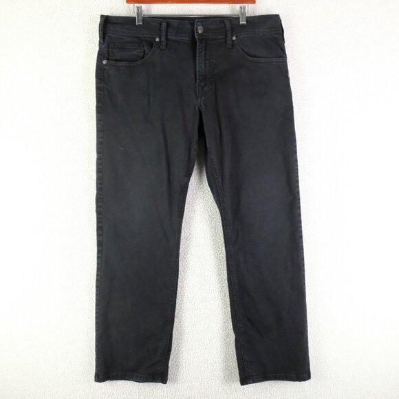 Silver Jeans Mens 36X30 Black Eddie Straight Leg Heavyweight Stretch Workwear - Picture 1 of 12